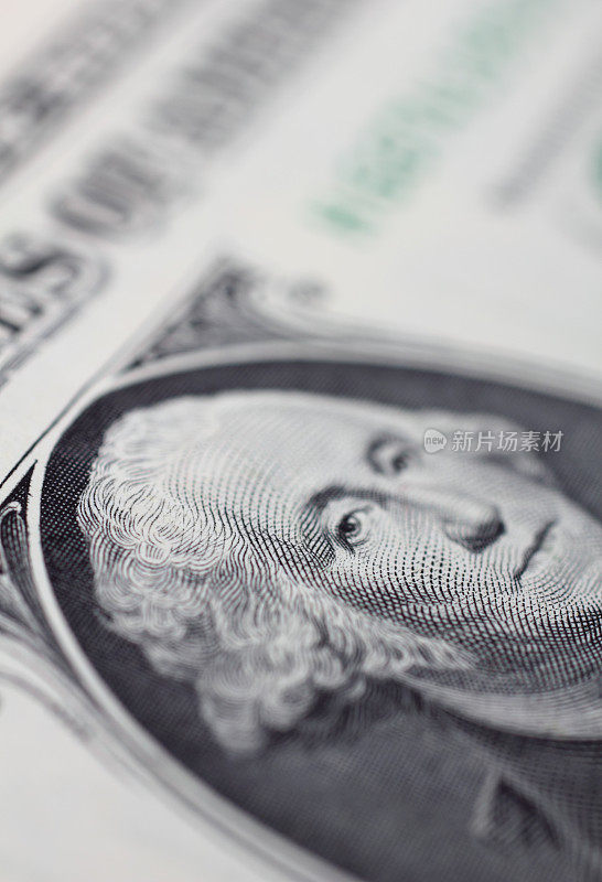 Close up one dollar bill